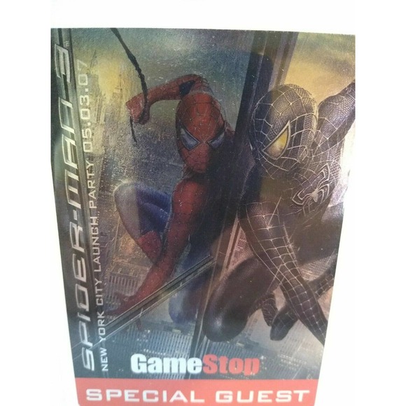 Spider-Man 3 New York City Launch Party Special Guest Pass Video Game Black Red - Picture 4 of 8